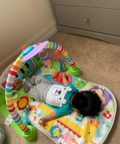 Fisher-Price Baby Playmat Deluxe Kick & Play Piano Gym & Maracas with Smart Stages Learning Content,5 Linkable Toys & 2 Soft Rattles (Amazon Exclusive) Kick N Play Green + Maracas 63 511jennHp9L 1