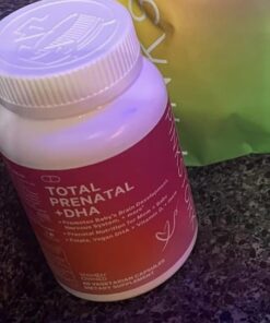 Pink Stork Total Prenatal Vitamins with DHA, Folate, Iron, Choline, and Vitamin B12. Prenatals for Women to Support Fetal Development, Pregnancy Must Haves - 60 Capsules, 1 Month Supply 33 511kzz32uXL