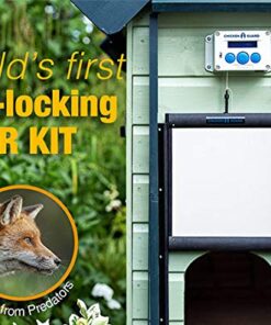 ChickenGuard Waterproof Automatic Chicken Coop Door Opener/Closer with Timer/Light Sensor Plus Predator Resistant Self Locking Pop Hole Door Kit. Coop Accessory (P) 24 511m6JEEqpL