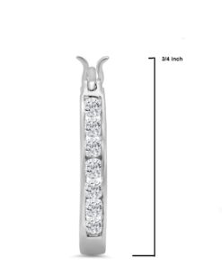 Certified 1/2ct TW Oval Shaped Natural Diamond Hoop Earrings for Women Crafted in 10K Yellow or 10K White Gold |AGS or IGI Certified Real Diamonds 10K White Gold-IGI Certified 5 511ps1GRsYL