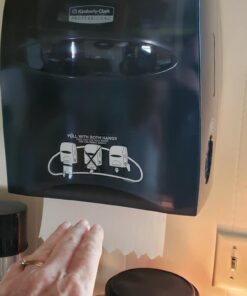 Kimberly-Clark Professional™ Sanitouch Manual Hard Roll Towel Dispenser (09996), Black, for Hard Roll Towels with a 1.75" core, 12.63" x 16.13" x 10.2" (Qty 1) 25 511tGoTlXIL