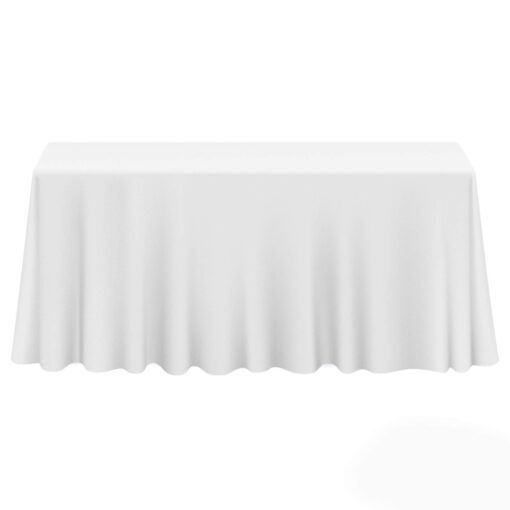 Lann's Linens - 90" x 156" Premium Tablecloth for Wedding/Banquet/Restaurant - Rectangular Polyester Fabric Table Cloth - White 90 x 156 inches