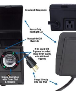Intermatic P1121 Heavy Duty Outdoor Timer 15 Amp/1 HP for Pumps, Aerators, Heaters, Holiday Decorations and Landscape Lighting , Black 11 5121iduTmL
