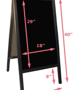 Alternative view of Tektrum Large Sturdy Advertising Double-Side Sidewalk A-Frame Dark Wood Sandwich Sign Board 20"x40", Free Standing, Easy Erase Writing Surface, for Shops Pubs Restaurants - Liquid Chalk Use