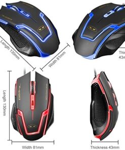 Magece G1 Professional Ergonomic Opticcal USB Wired Computer Gaming Mouse, 4 DPI Adjustment Levels, 6 Button, Breathing Light for PC Mac in Black 14 51297vV6mBL