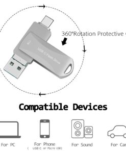 1TB USB Flash Drive for Phone, Dual USB3.1 to USB C Memory Stick 1000GB, WOFICLO High-Speed Transfer Type-c Thumb Drive for iPad Pro, Mac pro, Samsung Galaxy, PC.Black 1TB Black 10 5129MrVpYpL