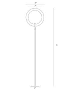 Alternative view of Brightech Eclipse Dimmable LED Floor Lamp, Modern Torchiere Floor Lamp for Living Rooms & Offices – Super Bright Tall Lamp with Dimmable Options for Reading, Standing Lamp Living Room Décor - Silver