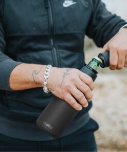 Asobu Frosty Beer Holder 2 Go Vacuum Insulated Double Walled Stainless Steel Beer Can and Bottle Cooler with Beer Opener Eco Friendly and Bpa Free (black) Black 28 512FUkGw6eL