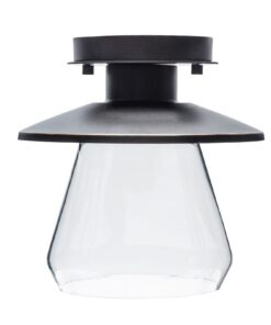 Globe Electric 64846 1-Light Semi-Flush Mount Ceiling Light, Oil Rubbed Bronze, Clear Glass Shade, Ceiling Light Fixture, Bedroom Lights for Ceiling, Dining Light Fixture, Bulb Not Included Oil-Rubbed Bronze 66 512Hlt9ULFL
