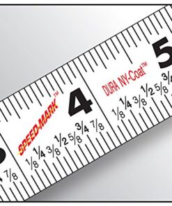 Komelon SM5425 Speed Mark Gripper Acrylic Coated Steel Blade Measuring Tape, 1-Inch X 25Ft , White 25 FT 27 512IJSyysL