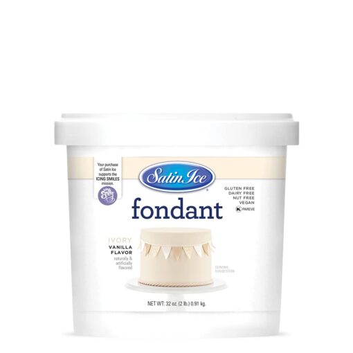 Satin Ice Vanilla/Ivory Rolled Fondant (2lb) Ivory 2 Pound (Pack of 1)