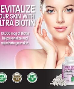 Bronson Ultra Biotin 10,000 Mcg Hair Skin and Nails Supplement, Non-GMO, 360 Vegetarian Capsules 360 Count 13 512Zkm0CF7L 1