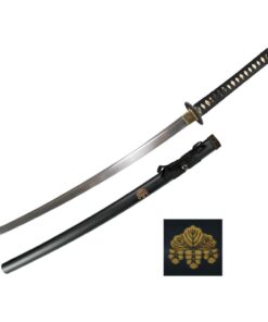MAKOTO Handmade Sharp Katana Black Samurai Sword 40" Leaf 13 512a 40dFeL