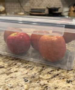 ME.FAN 6 Set 3.2L Food Storage Containers, Spaghetti Containers Airtight Horizontal Storage/Pasta Containers Kitchen Pantry Organization Canisters with 24 labels & Pen - Black Black-6 X 3.2L 52 512aVy92yzL 2