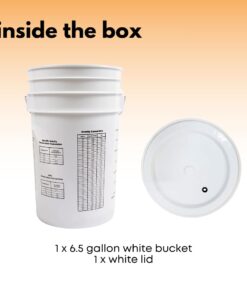 FastTrack Fermentation Bucket ,Home Brewing Wine Fermenter ,6.5 Gallon Fermenting Bucket with Lid ,100% Food Grade-BPA Free Fermenting Bucket for your Beer, Wine or any other Fermented Beverage 9 512q lL632L