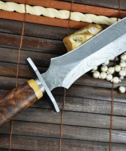 Perkin - Handmade Damascus Hunting Knife - Double Edge Blade 7 512qY9e7N5L