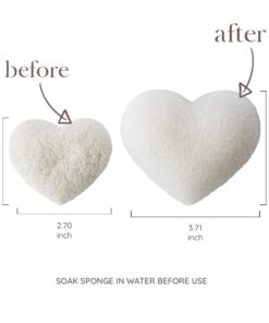 The Beauty Shelf Konjac Sponge Set, 3 Pack Exfoliating and Cleansing Facial Sponges - Pure Konjac Glucomannan - Easy-Grip Heart Shape - for Delicate and Sensitive Skin - Premium Bath Supplies 18 512raL8tIrL