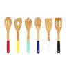 Home Basics Bamboo Cooking Utensils Set with Color Handles, 6-Piece, 2.5" x 12" x .25" 13 512tOi42oEL