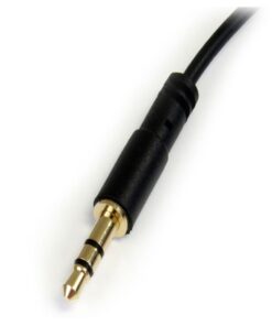 StarTech.com 3 ft. (0.9 m) 3.5mm Audio Cable - 3.5mm Slim Audio Cable - Right Angle - Male/Male - Aux Cable (MU3MMSRA), Black 1 Angled Connector 9 512wNxxkG7L
