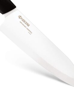 Kyocera Advanced Ceramics – Revolution Series 3-Piece Ceramic Knife Set: Includes 6-inch Chef's Knife; 5-inch Micro Serrated Knife; and 3-inch Paring Knife; Black Handles with White Blades 19 5130r1PqkSL