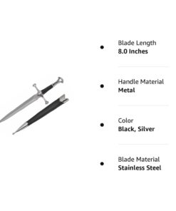 13.5" KING ARTHUR MEDIEVAL Historical SHORT SWORD DAGGER Knife Scabbard + SHEATH 21 5132zOR6EXL