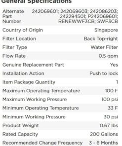 Frigidaire WF3CB Puresource3 Refrigerator Water Filter , White, 1 Count (Pack of 1) WF3CB Water Filter 29 513BIYE0WL