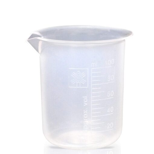 Supertek Plastic Beaker 100ml, High Clarity Polypropylene Beaker Set with Raised Graduations, Pack of 12 Beakers 100ml Pack of 12