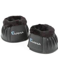 Shires ARMA Fleece Topped Over Reach Boots Black Full