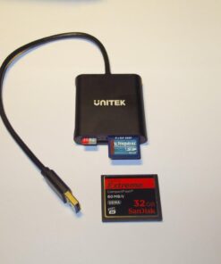 USB Card Reader, Unitek 3-Slot USB 3.0 Compact Card Reader, Read 3 Cards Simultaneously, Aluminum SD Micro SD CF Card Adapter Supports Flash Memory Card, Black 23 513DRQilM7L