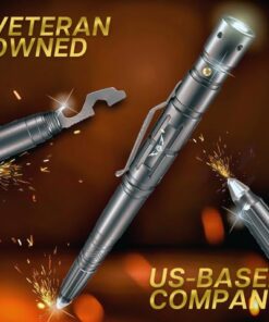 Tactical Pen Gifts for Men – Stocking Stuffer Gift for Dad | LED Tactical Flashlight Multitool for EDC Gear – Cool Gadgets, Tactical Gear, Military Gear, Groomsmen Gifts for Men that Have Everything Silver 16 513N J0P 2L