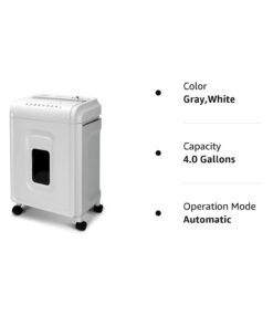 Aurora AU1262XA Anti-Jam 12-Sheet Crosscut Paper and CD/Credit Card Shredder, White/Gray 12-Sheet Crosscut White 22 513OHFFzp9L