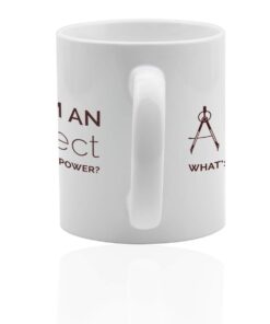 Alternative view of Gifts for architect 11 oz. white ceramic cup. Architecture mug.