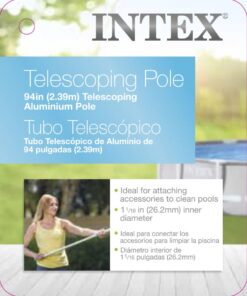 INTEX 29054E 94in Telescoping Aluminum Pole For Above Ground Pool Maintenance 94-Inch (2.39m) Shaft Only 10 513b35YgssL