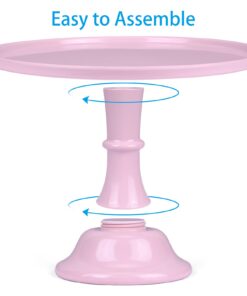KLASKWARE Round Cake Stand 11" Melamine Cake Display Stand Dessert Cupcake Display Tray for Graduation,Wedding,Birthday,Party,Baby Shower,Anniversary,Ceremony,Christmas Pink 14 513dzdmIOQL