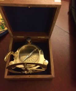 NauticalMart Captain Brass Sundial Compass with Hardwood Wooden Box 21 513foStDhPL