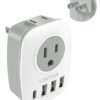 US to Japan Plug Adapter, VINTAR 2 Prong to 3 Prong Outlet Adapter with 2 AC Outlets, 3 USB and 1USB-C Ports, Japan Travel Power Adapter for USA to Japan China Canada Philippines, Type A, 1-Pack 5 513oFU DkzL