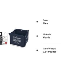 Foldable Shoe Cover Holder (Blue) with Bonus: Please Use Shoe Covers, Double Sided, Door Hanger Blue 24 513oo79r4jL