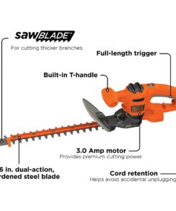 Alternative view of BLACK+DECKER Hedge Trimmer, Dual-Action Blade, 16-Inch (BEHTS125)