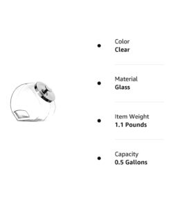 Anchor Hocking Glass Penny Candy Jar with Chrome Cover, 1/2 Gallon 17 513s0zVt9XL