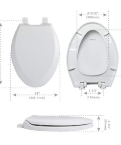 WSSROGY Elongated Toilet Seat with Lid, Quiet Close, Fits Standard Elongated or Oblong Toilets, Slow Close Seat and Cover, Oval, White 21 513suqSaukL