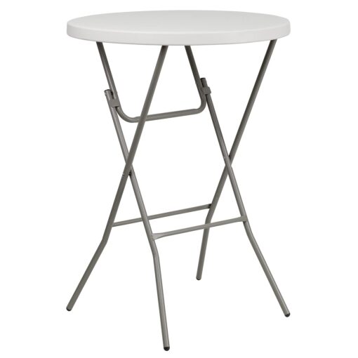 Flash Furniture Kathryn 2.63-Foot Round Granite White Plastic Bar Height Folding Table