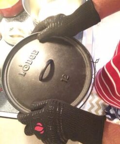 Heat Resistant Gloves, 932°F EN407 Certified. Thick but Light-Weight, Flexible for Oven and BBQ, 2 Blue Gloves, One Size 26 514ENxiyhPL