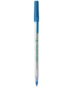 BIC Ecolutions Round Stic Ballpoint Pens, Medium Point (1.0mm), 50-Count Pack, Blue Ink Pens Made from 97% Recycled Plastic 50 Count (Pack of 1) 17 514Jz3QYoYL