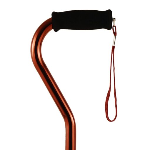 NOVA Designer Walking Cane with Offset Handle, Lightweight Adjustable Walking Stick with Carrying Strap, “Bronze” Design Bronze