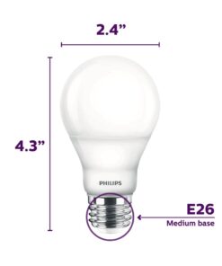 Philips LED 538322 LED Dimmable A19 Soft White Light Bulb with Warm Glow Effect: 800-Lumen, 2700-2200-Kelvin, 9.5-Watt, E26 Base, Frosted, 8-Pack 8 Pack 60-Watt Equivalent 16 514MrvLcKVL