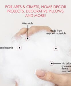 Fairfield The Original Poly-Fil, Premium Polyester Fiber Fill, Soft Pillow Filler, Stuffing for Stuffed Animals, Toys, Cloud Decorations, and More, Machine-Washable, 5 lbs. Box, White 5 lb 32 514QloQ8yL