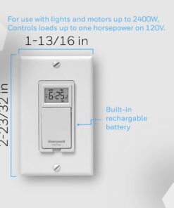 Honeywell Home RPLS730B1000 7-Day Programmable Light Switch Timer, White Filter 40 514Wg4nH3vL