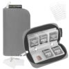Memory Card Case - Fits up to 22x SD, SDHC, Micro SD, Mini SD and 4X CF - Holder with 22 Slots (8 Pages) - for Storage and Travel (Grey) Grey 28 514blb6hM2L