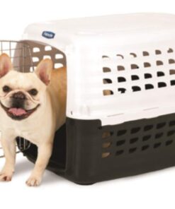 Alternative view of Petmate Compass Kennel, 20-30LBS, PEARL WHITE/BLACK, Model:41033, Made in USA 20.0"L x 19.2"W x 28.0"H