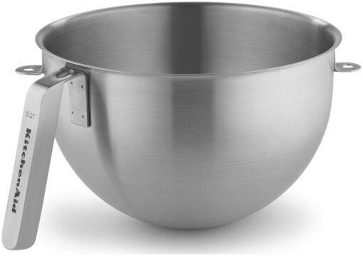 KitchenAid KSMC5QBOWL 5-Quart Mixing Bowl with J Hook Handle, Stainless Steel, NSF, (Fits Commercial Stand Mixers KSM8990 and KSM7990)